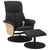 Massage Recliner Chair with Footstool Black Faux Leather