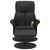 Massage Recliner Chair with Footstool Black Faux Leather