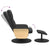 Massage Recliner Chair with Footstool Black Faux Leather
