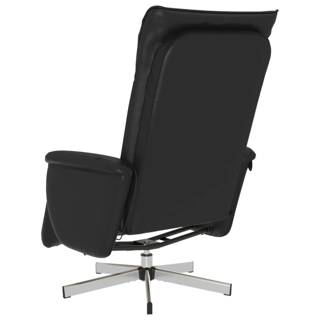 Massage Recliner Chair with Footrest Black Faux Leather