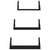 3 Piece Wall Shelf Set Black Engineered Wood