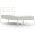 Metal Bed Frame without Mattress with Headboard White 90x190 cm