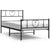 Metal Bed Frame without Mattress with Footboard Black 90x190 cm