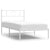 Metal Bed Frame without Mattress with Headboard White 107x203 cm King Single