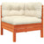 Garden Sofa Corner with Cushions Wax Brown Solid Wood Pine