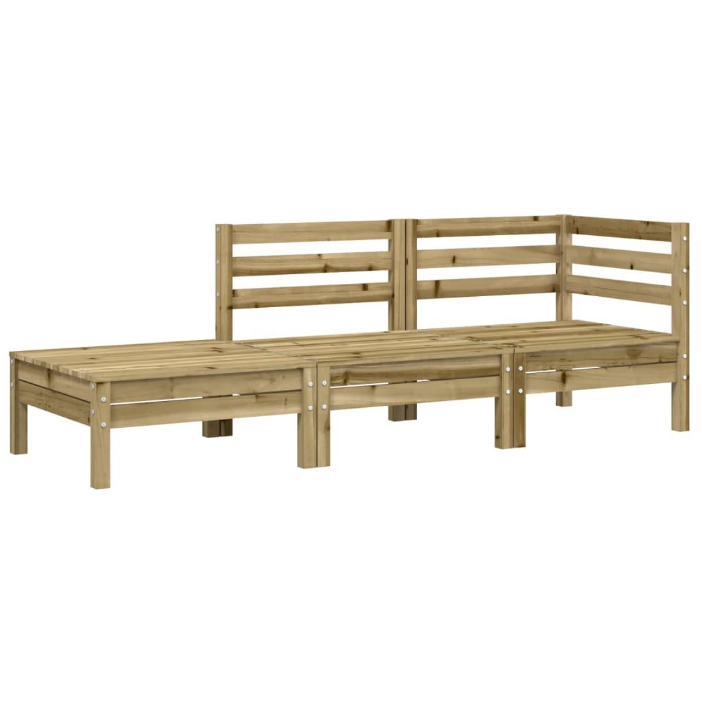 Garden Sofa with Cushions and Footstool 3-Seater