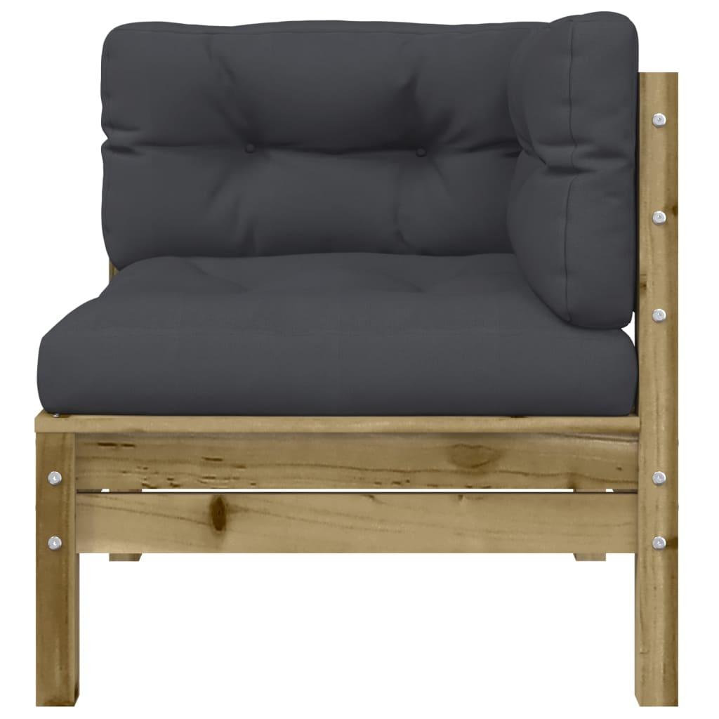 Garden Sofa with Cushions and Footstool 3-Seater