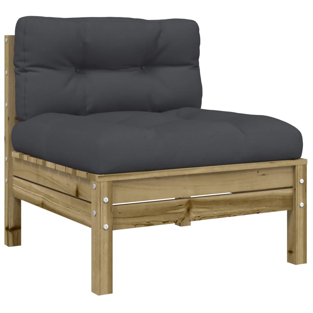 Garden Sofa with Cushions and Footstool 3-Seater