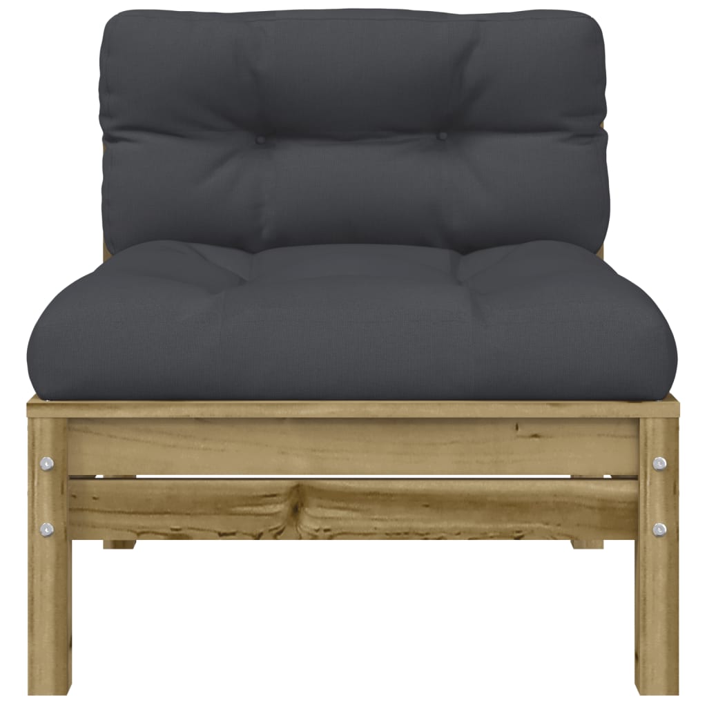 Garden Sofa with Cushions and Footstool 3-Seater