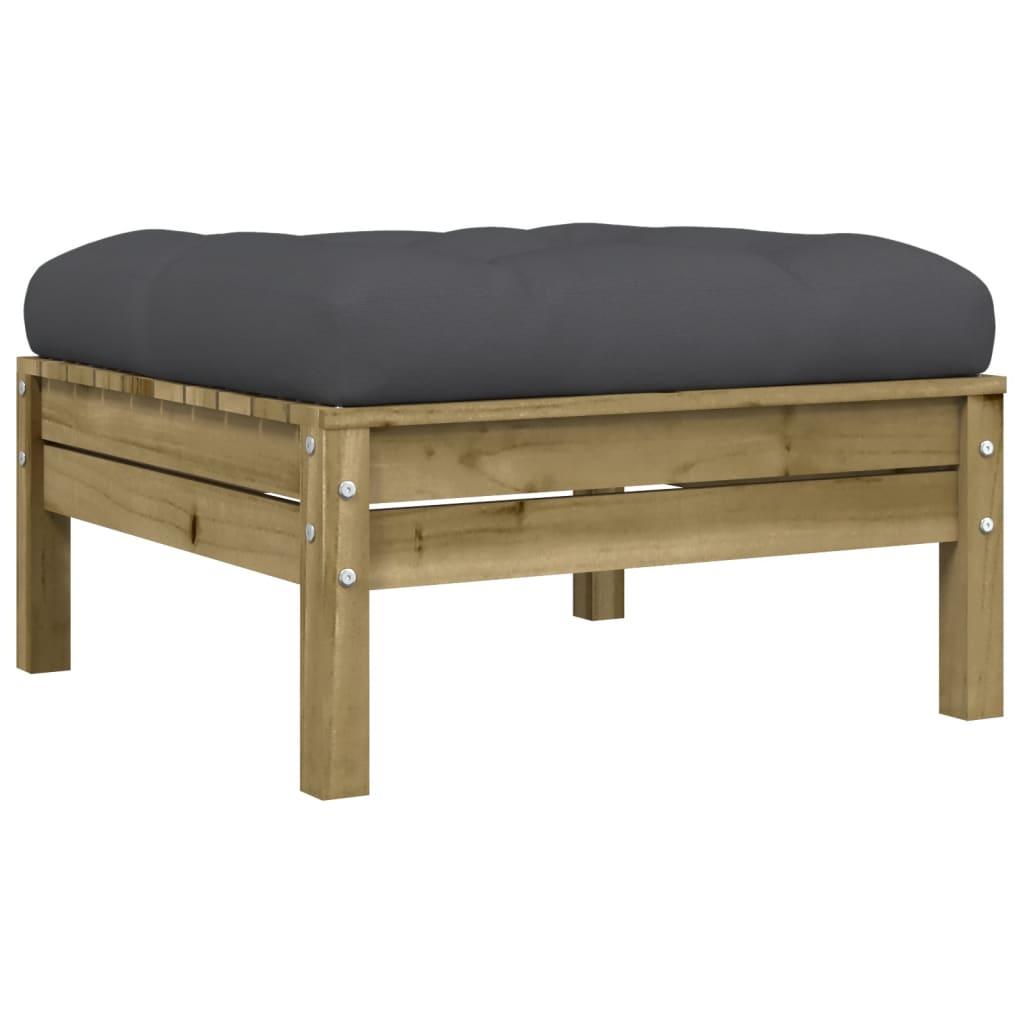 Garden Sofa with Cushions and Footstool 3-Seater