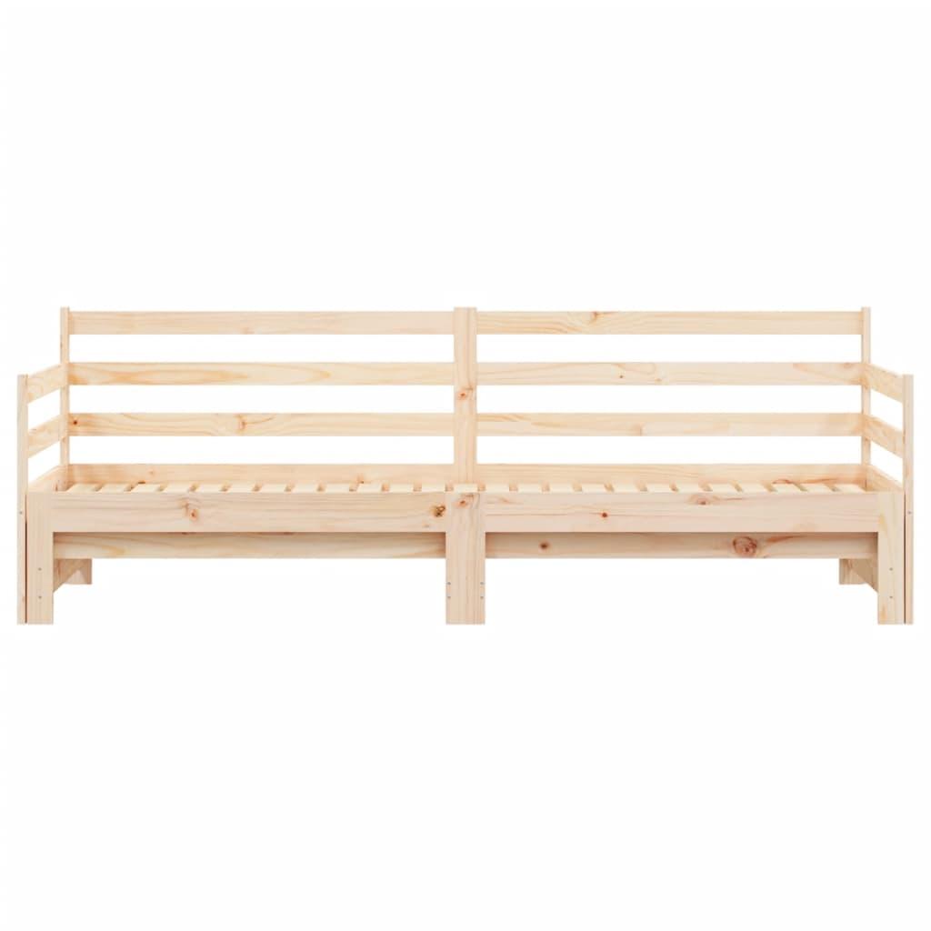 Daybed with Trundle without Mattress 90x190 cm Solid Wood