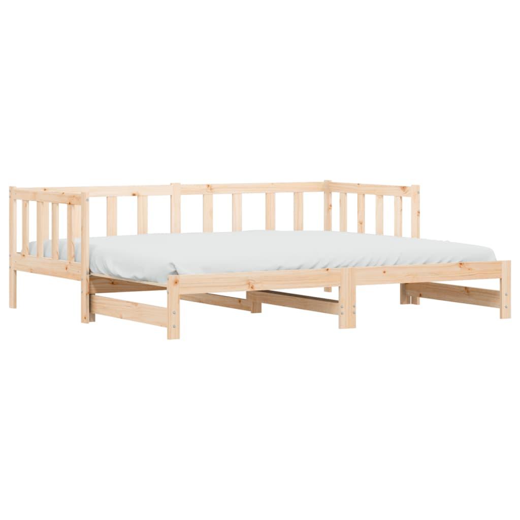 Day Bed with Trundle without Mattress 90x190 cm Solid Wood