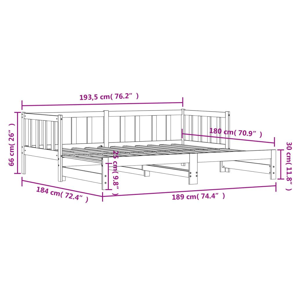 Day Bed with Trundle without Mattress 90x190 cm Solid Wood