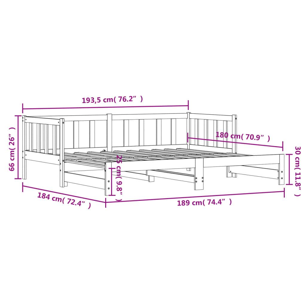 Day Bed with Trundle without Mattress White 90x190 cm Solid Wood