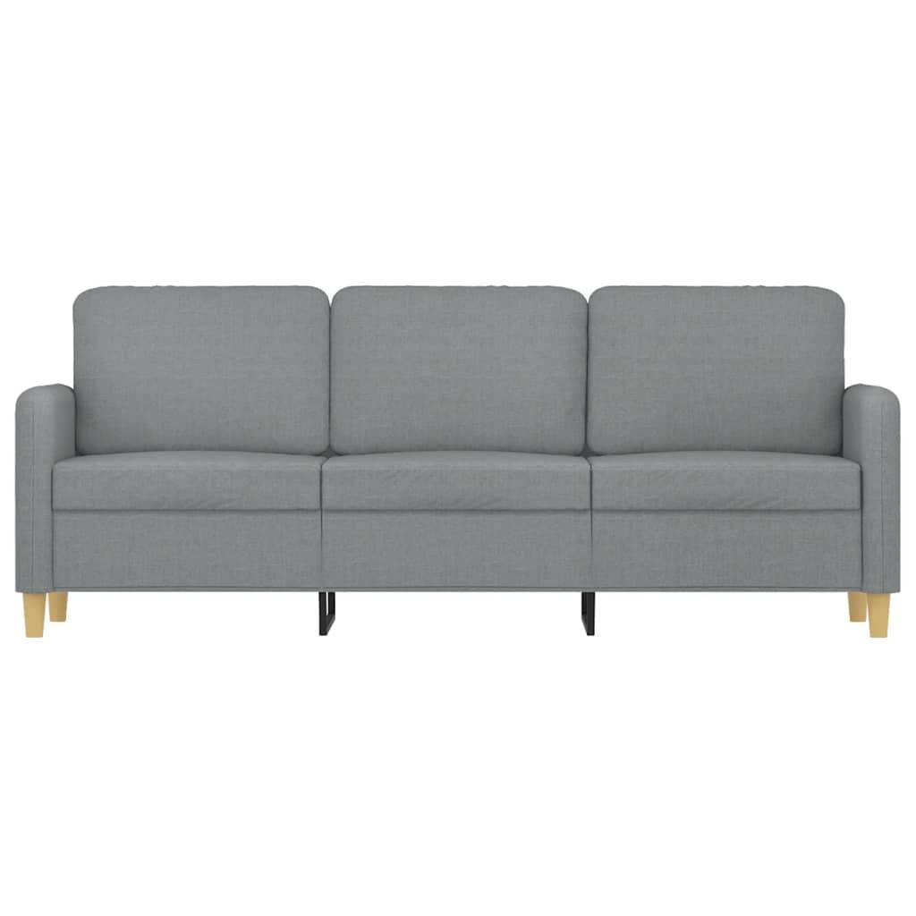 3-Seater Sofa Light Grey Fabric 180 cm