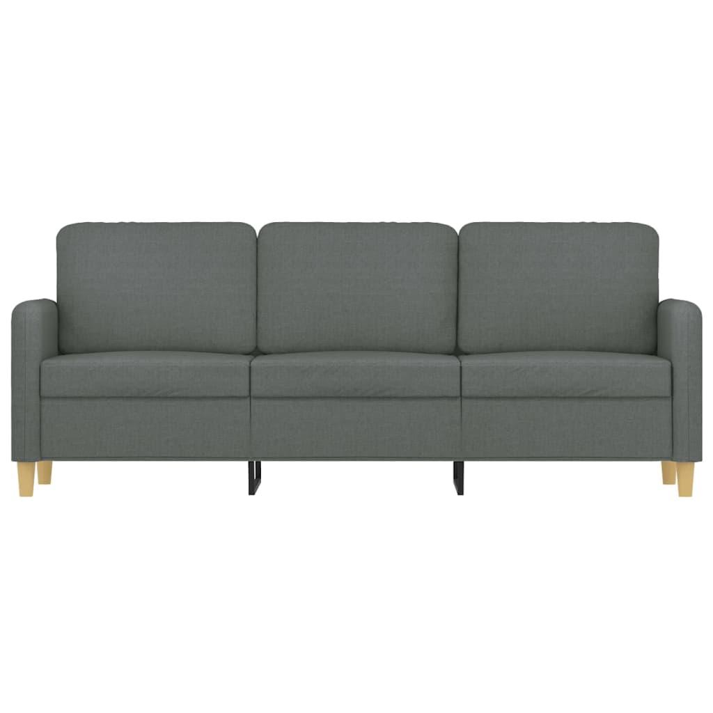 3-Seater Sofa Dark Grey Fabric 180 cm