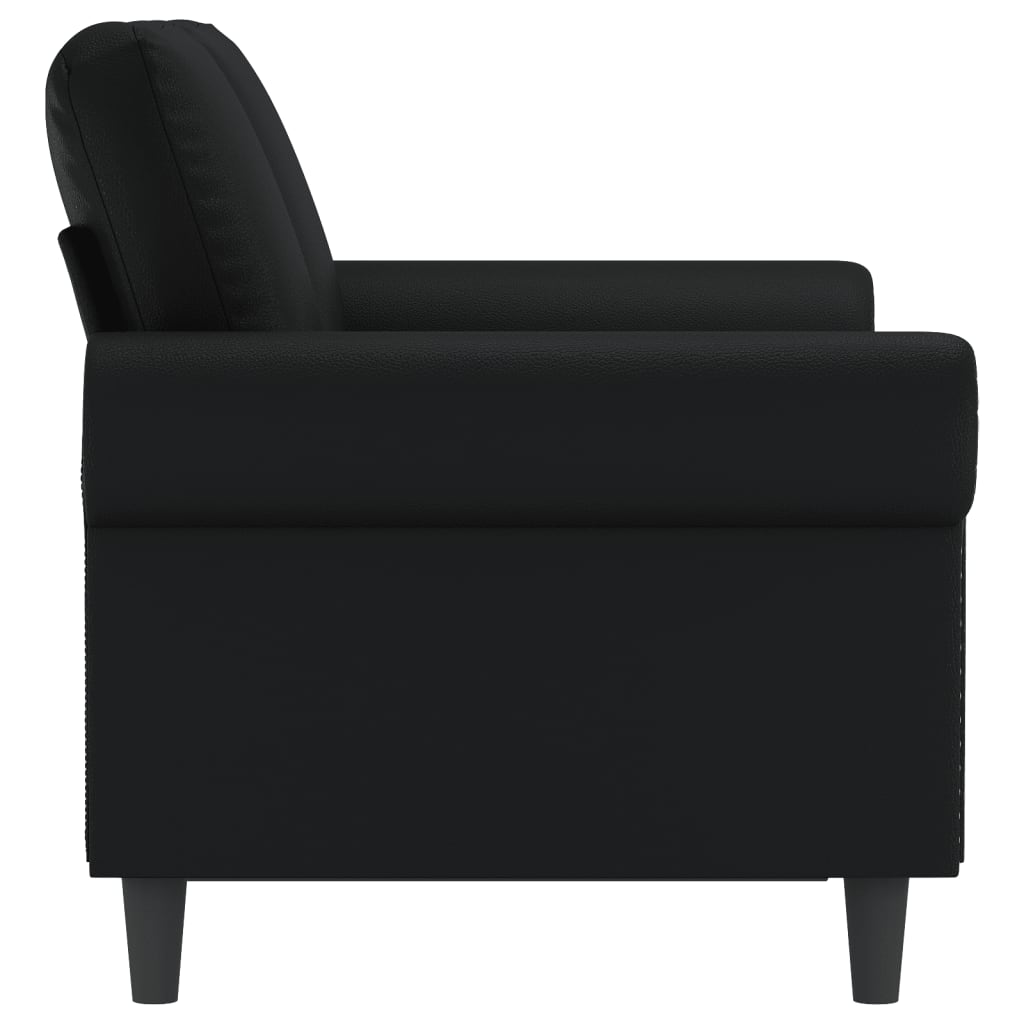 2-Seater Sofa Black 120 cm Faux Leather