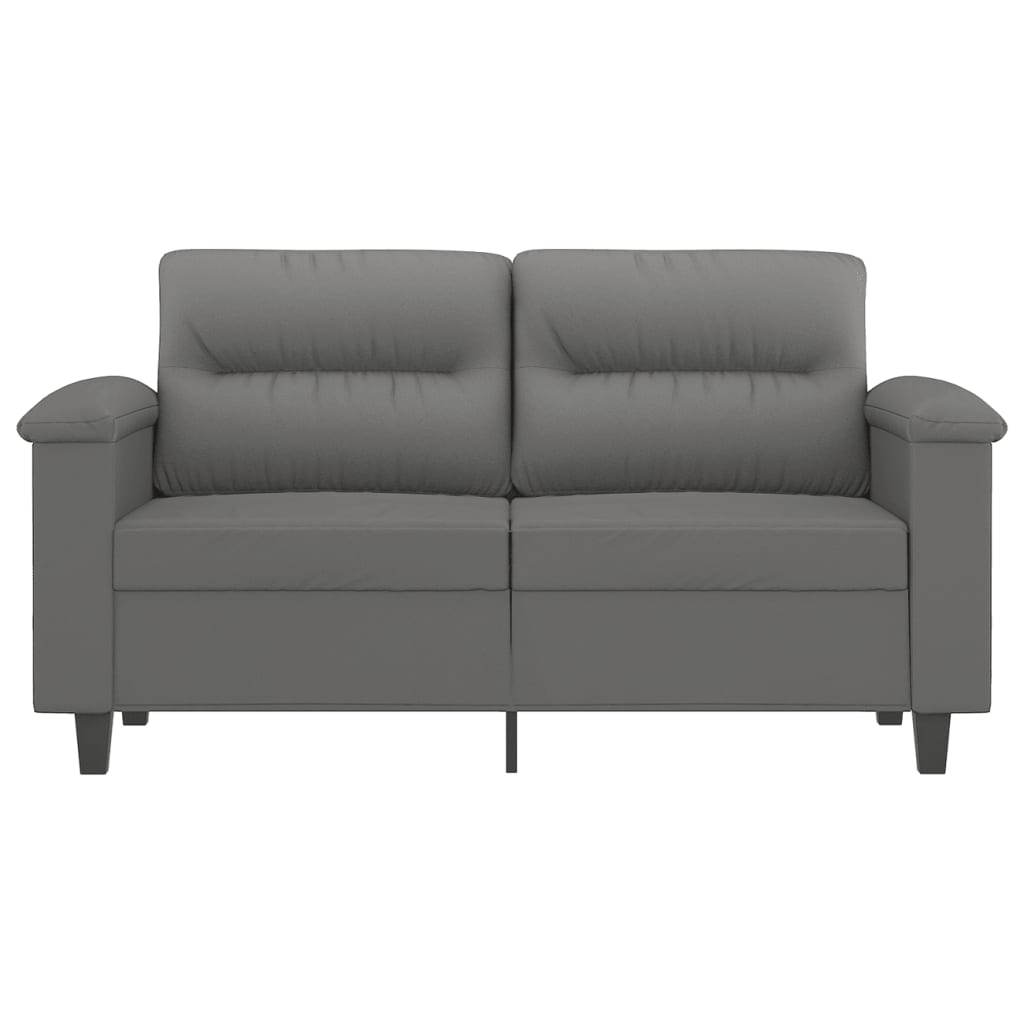 2-Seater Sofa Dark Grey 120 cm Microfibre Fabric