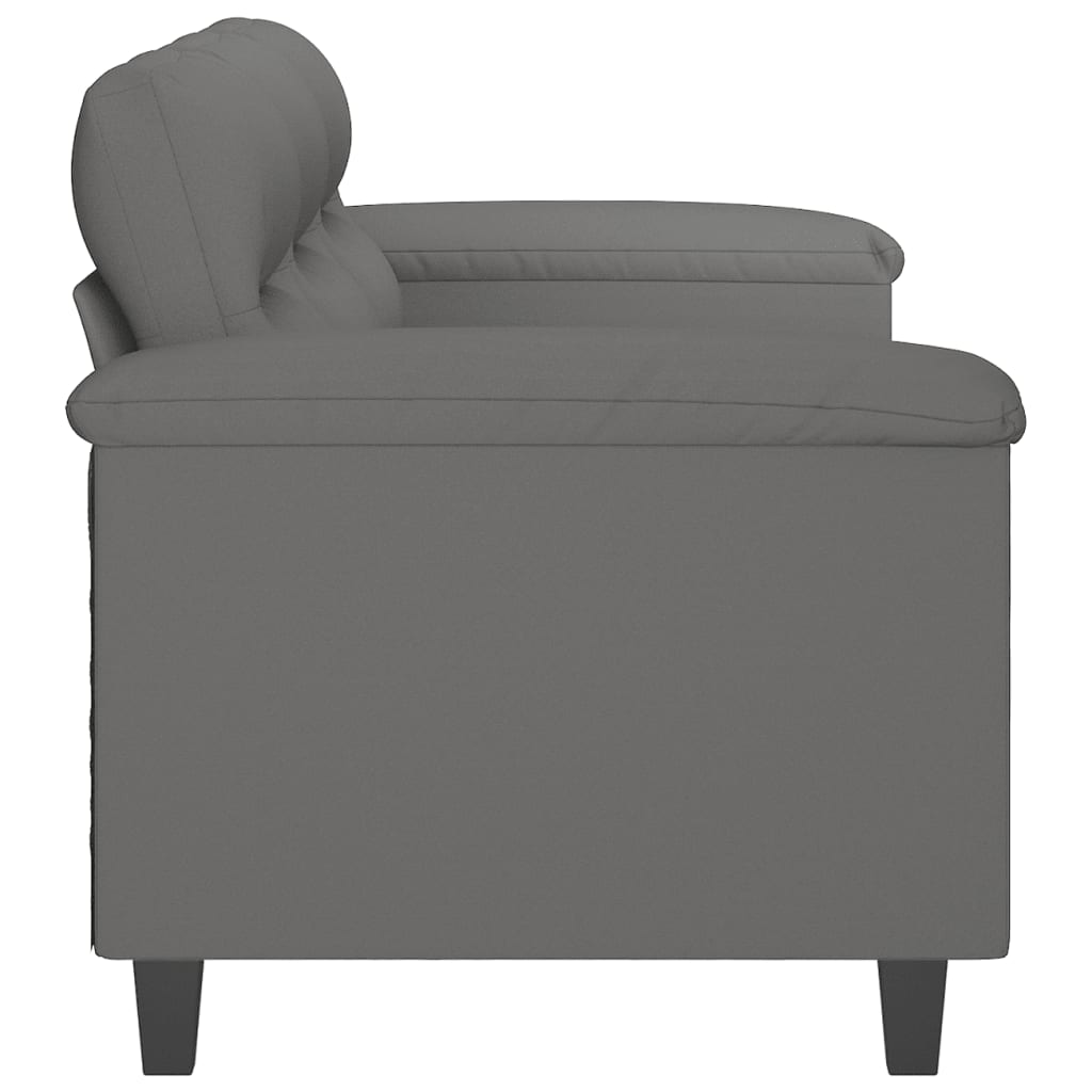 3-Seater Sofa Dark Grey 180 cm Microfibre Fabric