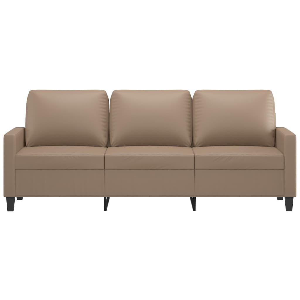 3-Seater Sofa Cappuccino 180 cm Faux Leather