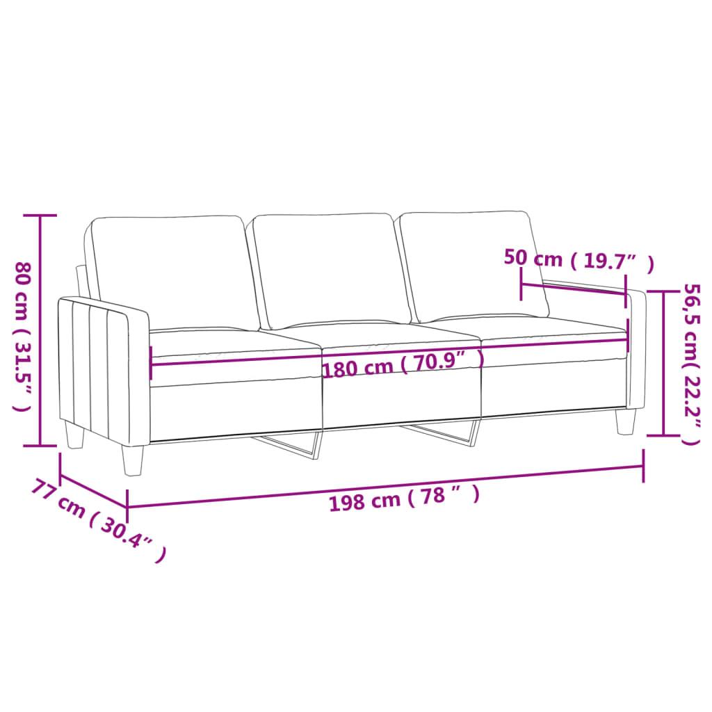3-Seater Sofa Cappuccino 180 cm Faux Leather