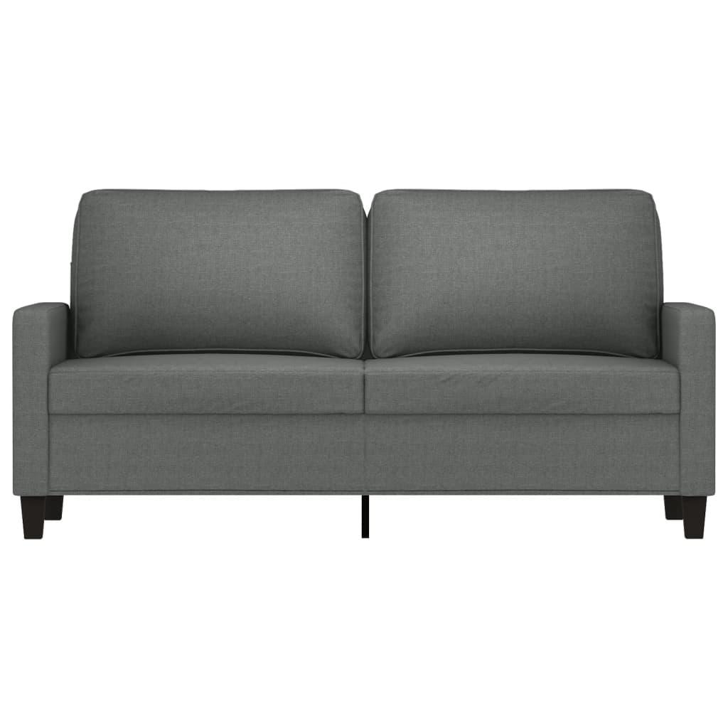 2-Seater Sofa Dark Grey 140 cm Fabric