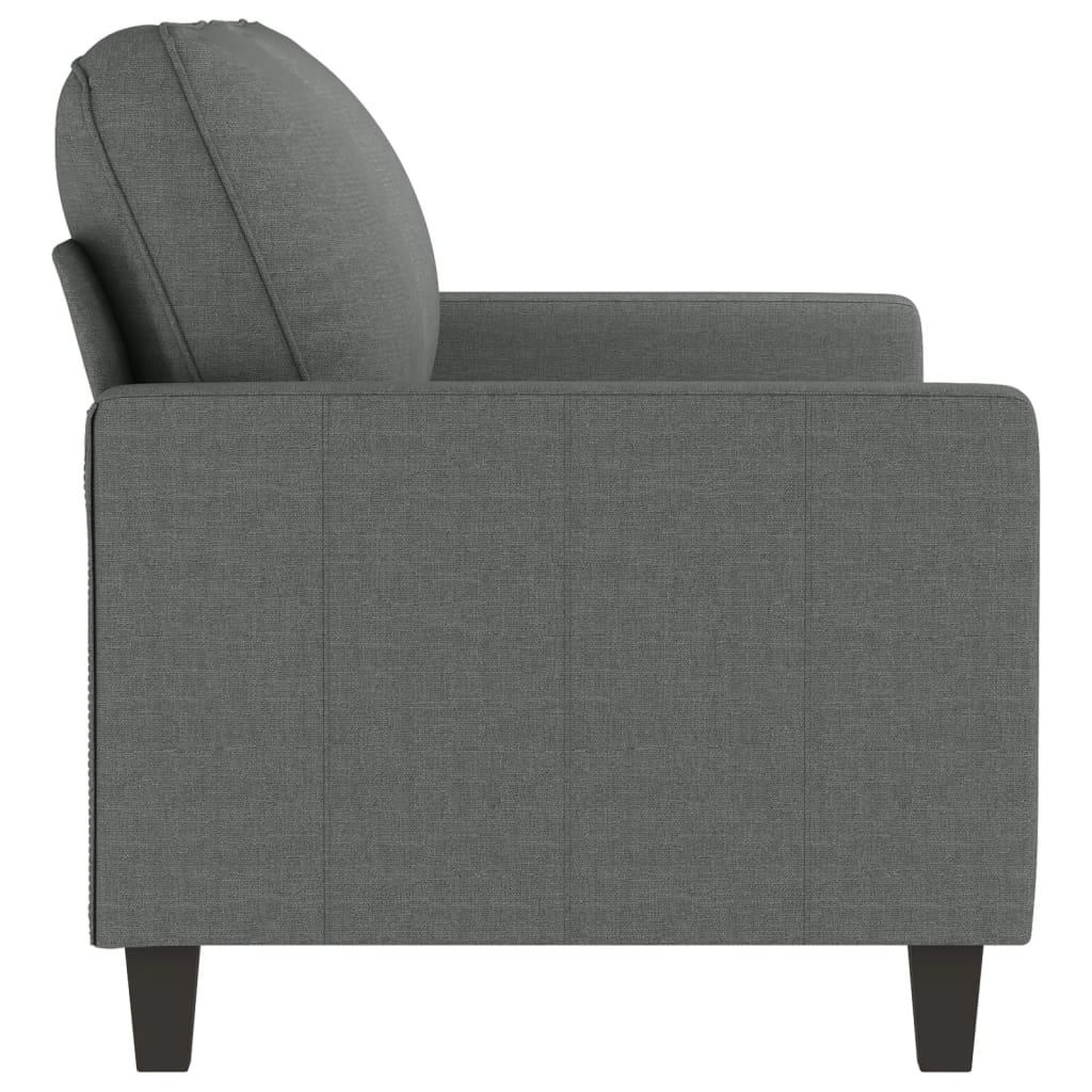 2-Seater Sofa Dark Grey 140 cm Fabric