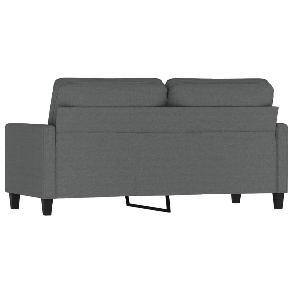 2-Seater Sofa Dark Grey 140 cm Fabric
