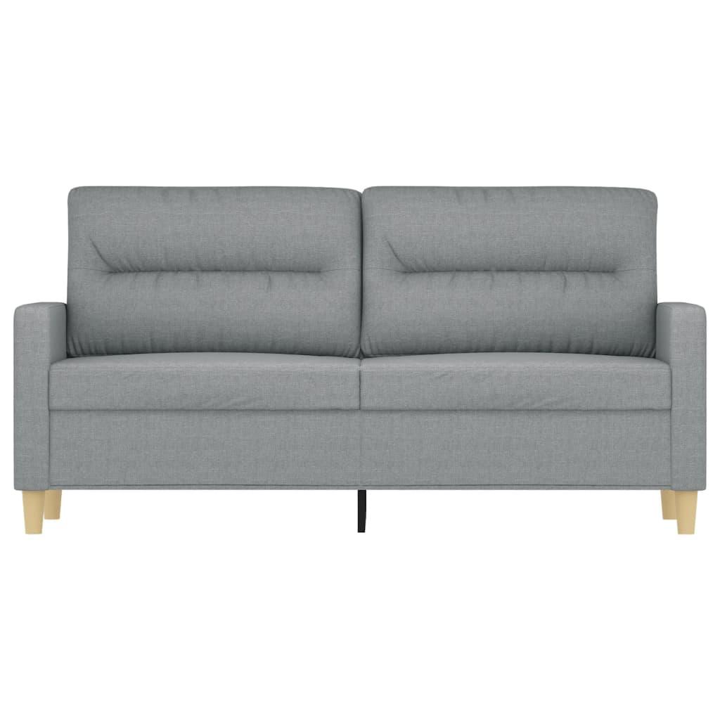 2-Seater Sofa Light Grey 140 cm Fabric