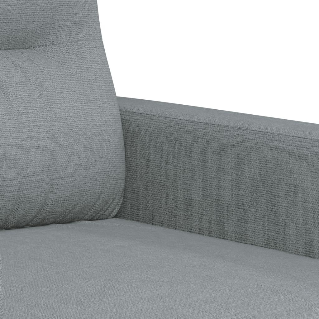2-Seater Sofa Light Grey 140 cm Fabric