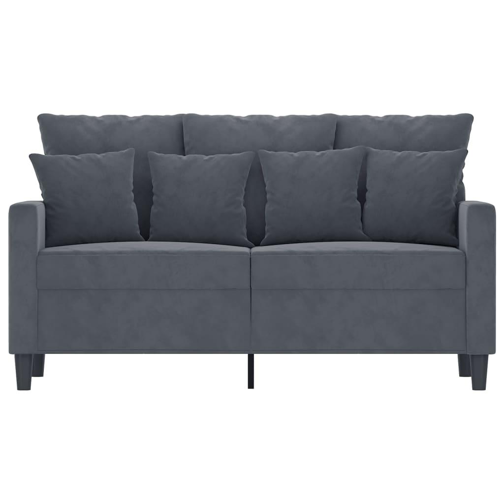 2-Seater Sofa Dark Grey 120 cm Velvet