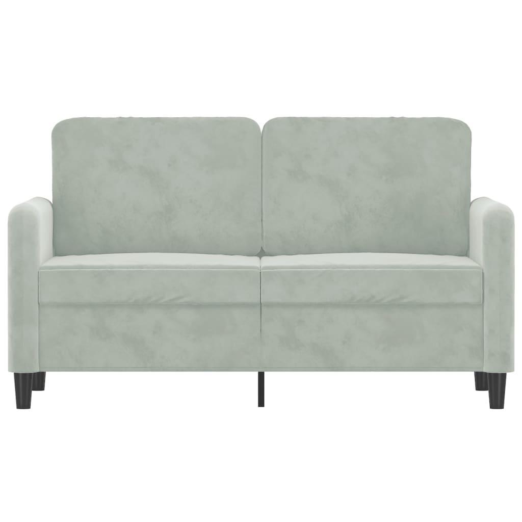 2-Seater Sofa Light Grey 120 cm Velvet