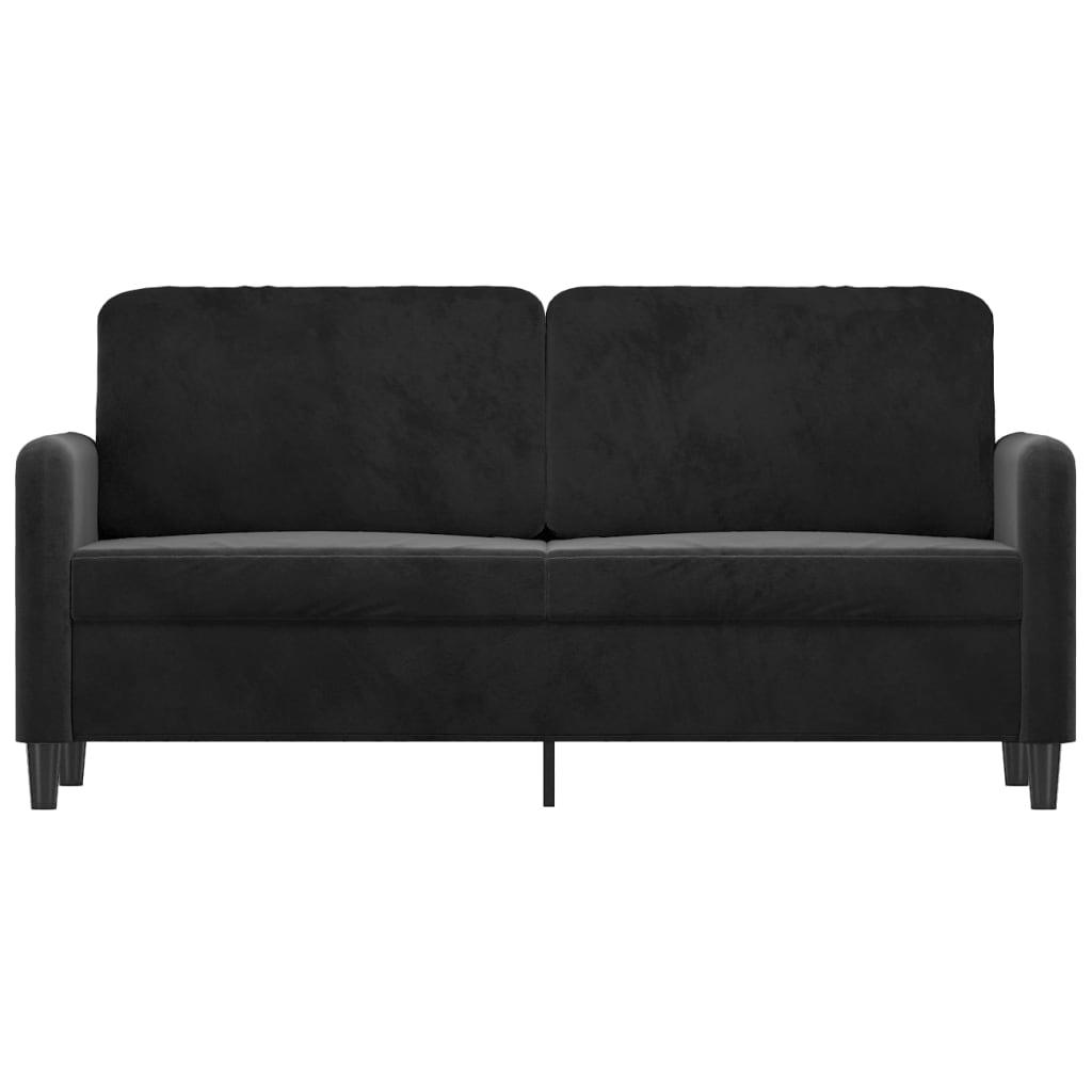 2-Seater Sofa Black 140 cm Velvet