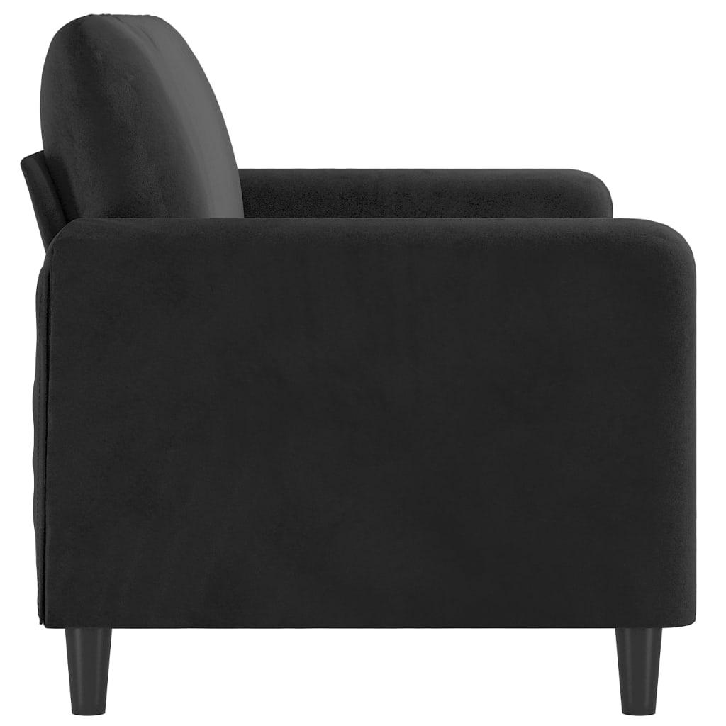 2-Seater Sofa Black 140 cm Velvet