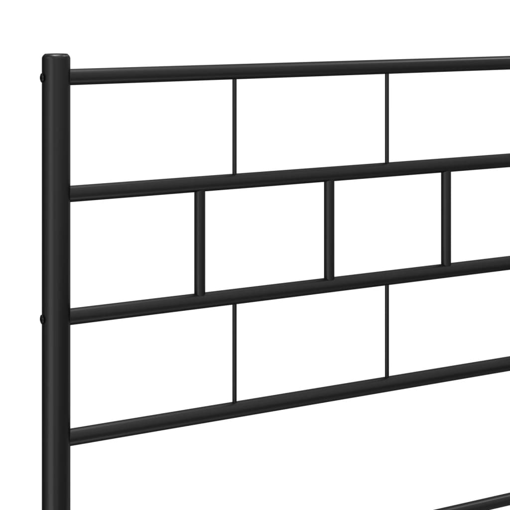 Metal Bed Frame without Mattress with Headboard Black 107x203 cm King Single