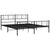 Metal Bed Frame without Mattress with Footboard Black 183x203 cm King
