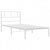 Metal Bed Frame without Mattress with Headboard White 107x203 cm King Single