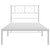 Metal Bed Frame without Mattress with Headboard White 107x203 cm King Single