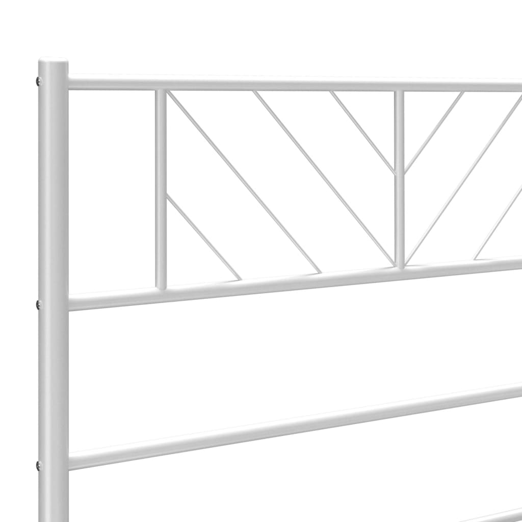 Metal Bed Frame without Mattress with Footboard White 90x190 cm