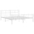Metal Bed Frame without Mattress with Footboard White 183x203 cm King