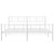 Metal Bed Frame without Mattress with Footboard White 183x203 cm King