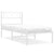 Metal Bed Frame without Mattress with Headboard White 107x203 cm King Single