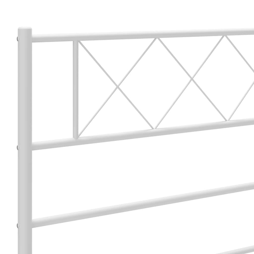 Metal Bed Frame without Mattress with Footboard White 90x190 cm