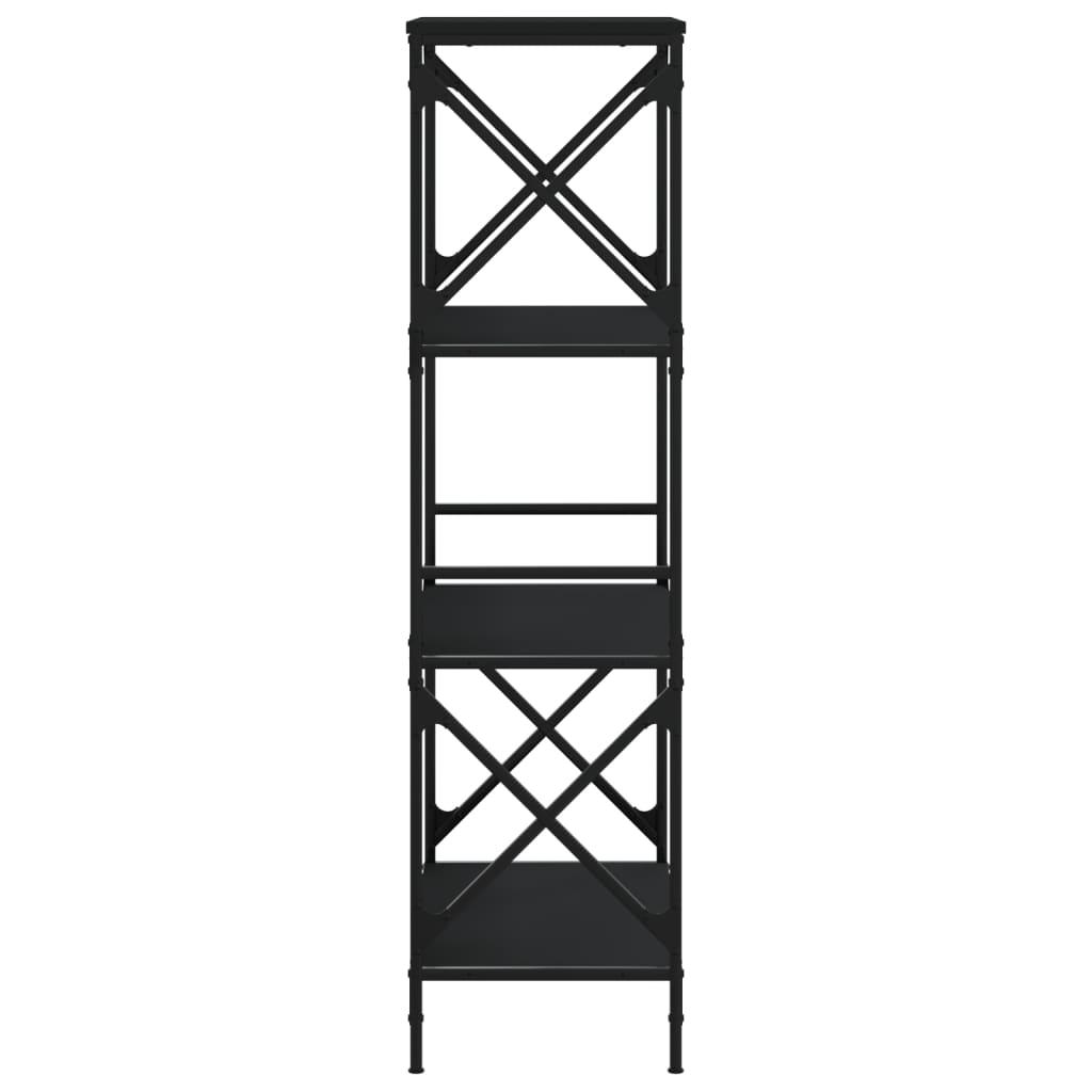 Bookcase 4-Tier Black 59x35x132 cm Engineered Wood