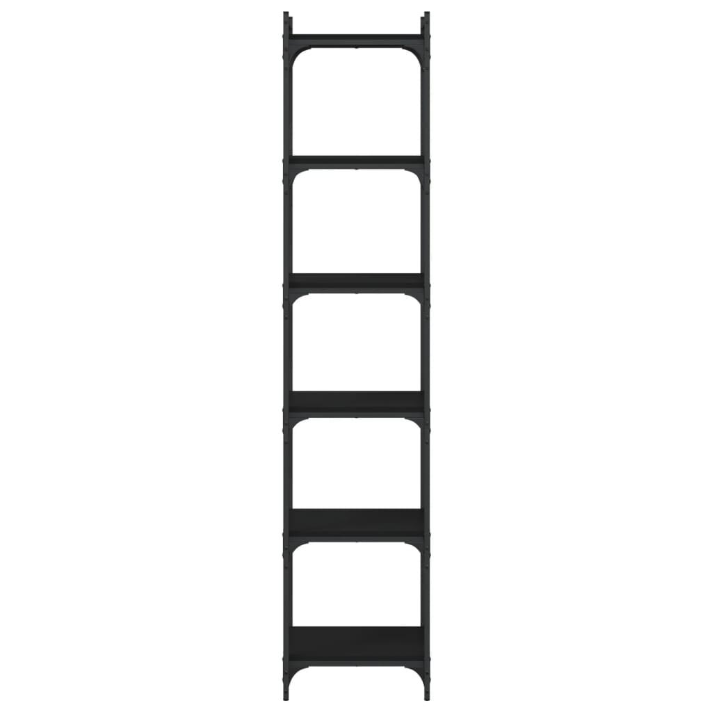 Bookcase 6-Tier Black 40x30x188 cm Engineered Wood