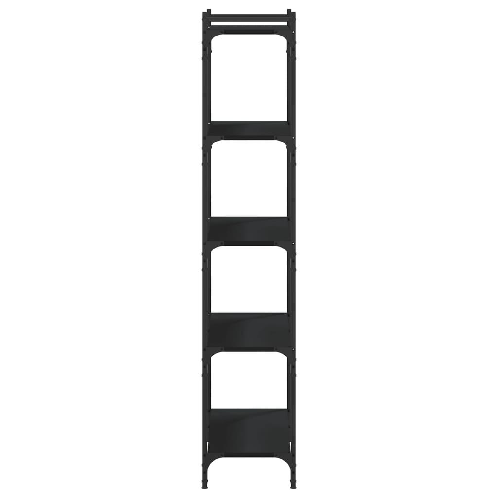 Bookcase 5-Tier Black 80x30x154 cm Engineered Wood
