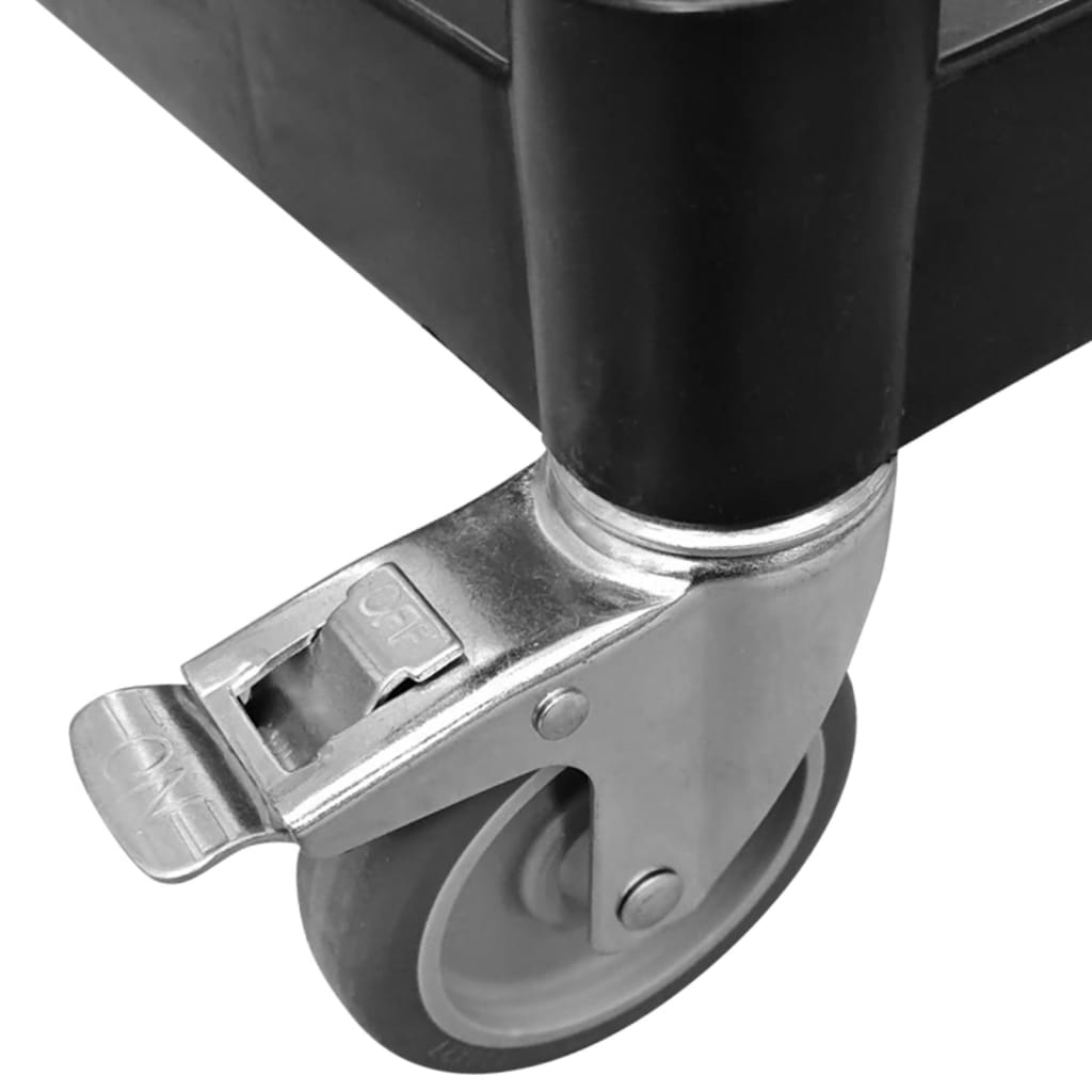 3-Tier Trolley Black 77x34x72 cm Aluminium