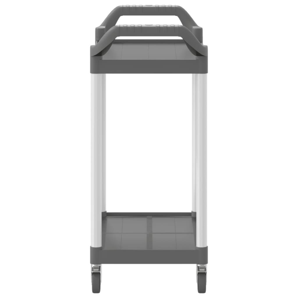 2-Tier Trolley Grey 81x41x92 cm Aluminium