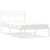 Metal Bed Frame without Mattress with Headboard White 107x203 cm King Single