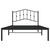 Metal Bed Frame without Mattress with Headboard Black 107x203 cm King Single